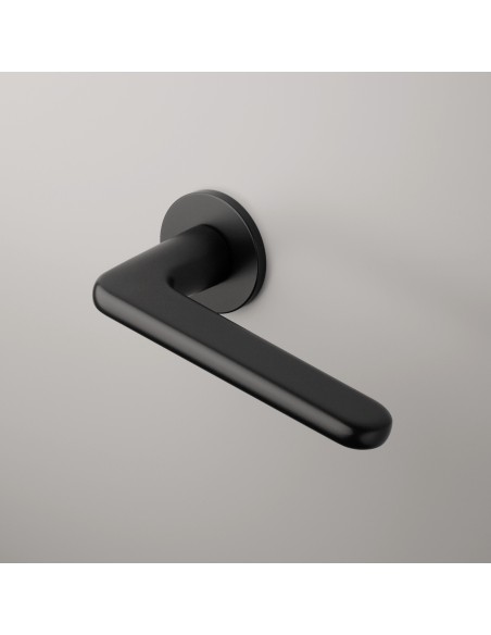 KLAMKA APRILE LIRA ROZETA R SUPER SLIM 5MM BK - CZARNY MATOWY