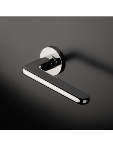 KLAMKA APRILE LIRA ROZETA R SUPER SLIM 5MM LC - CHROM POLEROWANY