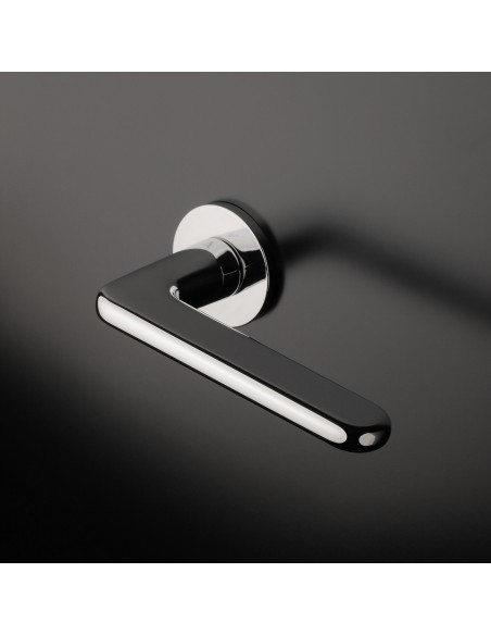 KLAMKA APRILE LIRA ROZETA R SUPER SLIM 5MM LC - CHROM POLEROWANY