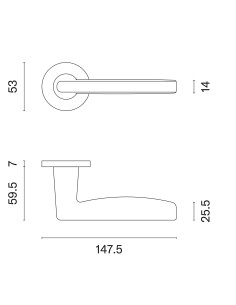 KLAMKA APRILE LUNA ROZETA R SLIM 7MM CP - CHROM POLEROWANY 2