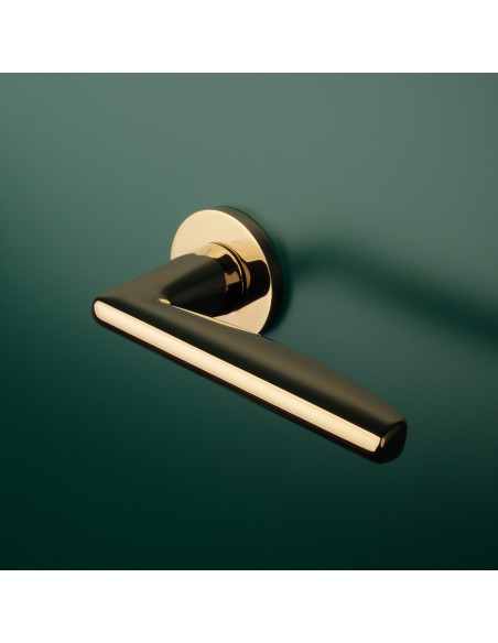 KLAMKA APRILE LUNA ROZETA R SLIM 7MM GOLD PVD - ZŁOTY POLEROWANY PVD
