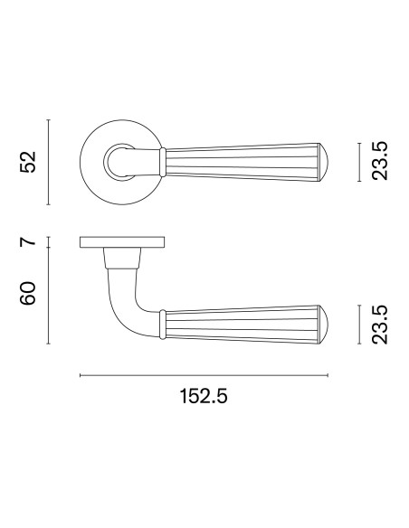 KLAMKA APRILE MARIGOLD ROZETA R SLIM 7MM FB - PATYNA ANTYCZNA