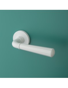 KLAMKA APRILE MARIGOLD ROZETA R SLIM 7MM WH - BIAŁY MATOWY 2