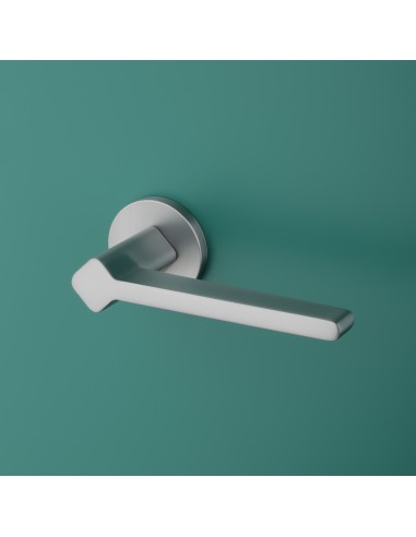 KLAMKA APRILE NINFEA ROZETA R SLIM 7MM SC - CHROM SATYNOWY