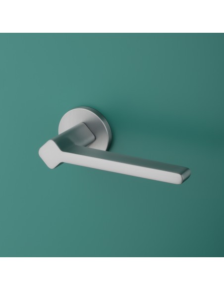 KLAMKA APRILE NINFEA ROZETA R SLIM 7MM SC - CHROM SATYNOWY