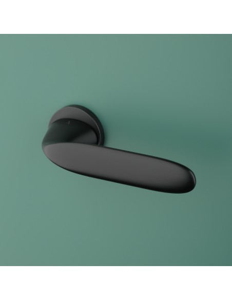 KLAMKA APRILE PEONIA ROZETA R SLIM 7MM BK - CZARNY MATOWY