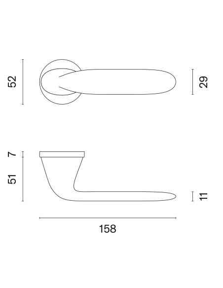KLAMKA APRILE PEONIA ROZETA R SLIM 7MM BK - CZARNY MATOWY