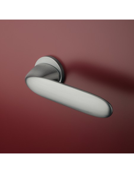 KLAMKA APRILE PEONIA ROZETA R SLIM 7MM SC - CHROM SATYNOWY