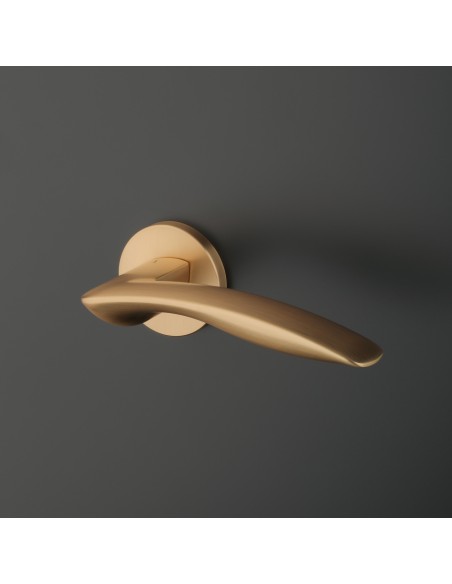 KLAMKA APRILE ROBINIA ROZETA R SLIM 7MM KG - ZŁOTY MATOWY