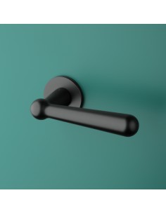 KLAMKA APRILE ROSEMARY ROZETA R SUPER SLIM 5MM BK - CZARNY MATOWY 2