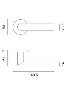 KLAMKA APRILE SILENA ROZETA R SLIM 7MM BLACK - CZARNY MATOWY 2