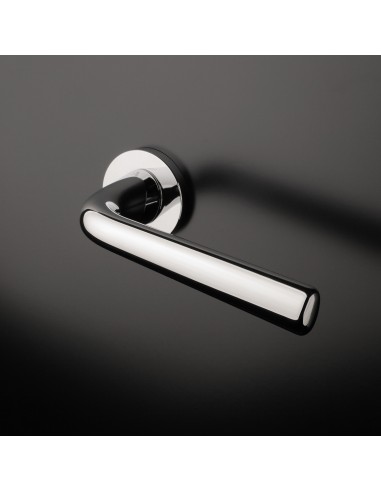 KLAMKA APRILE TULIPA ROZETA R SLIM 7MM LC - CHROM POLEROWANY