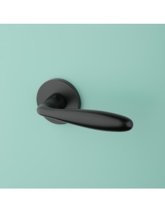 KLAMKA APRILE VERBENA ROZETA R SLIM 7MM BLACK - CZARNY MATOWY 2