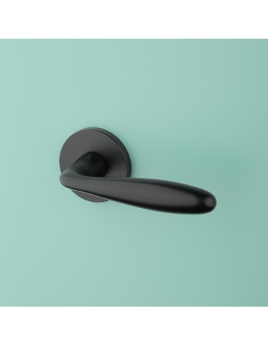KLAMKA APRILE VERBENA ROZETA R SLIM 7MM BLACK - CZARNY MATOWY