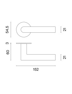 KLAMKA STERK OVAL 1750 ROZETA ULTRA SLIM 3MM MG - ZŁOTY MATOWY 2