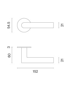 KLAMKA STERK OVAL 1750 ROZETA ULTRA SLIM 3MM WH - BIAŁY MATOWY 2