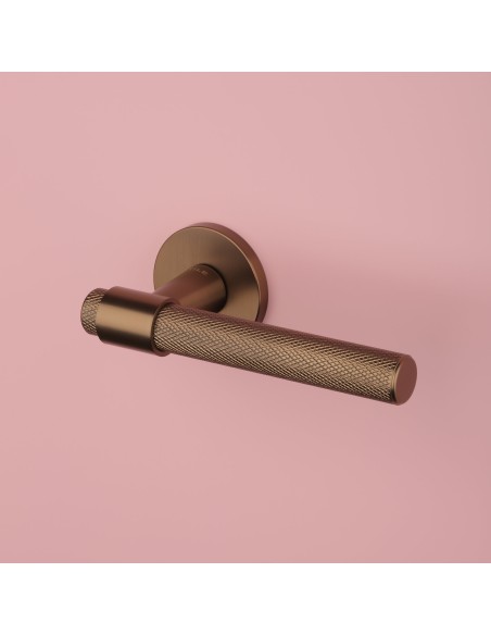 KLAMKA STILE GOYA ROZETA R SLIM 7MM LIGHT BROWN - JASNY BRĄZOWY