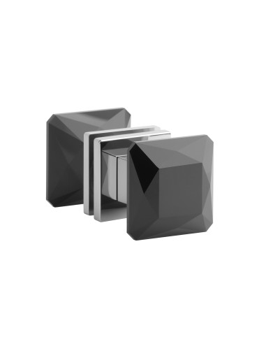 GAŁKA DWUSTRONNA APRILE QUINCE Q SLIM 7MM LC/BK - CHROM POLEROWANY / CZARNY KRYSZTAŁ