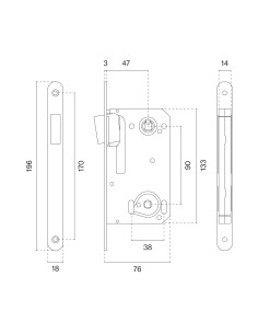 ZAMEK MAGNETYCZNY 2869X50 WH - BIAŁY MATOWY 90 WC 2