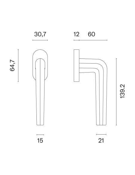 KLAMKA OKIENNA APRILE FUNKIA R GOLD PVD - ZŁOTY POLEROWANY PVD